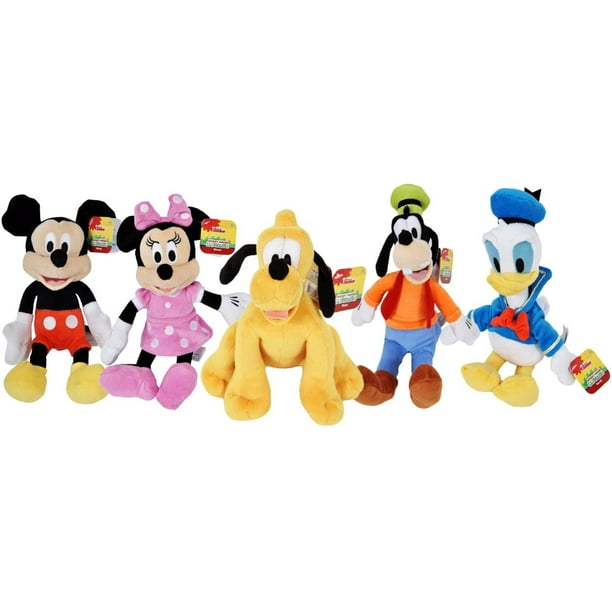 9 Plush Mickey Minnie Donald Daisy Goofy Pluto Disney Friends Set 